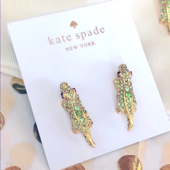 kate spade Jewelry - NEW Kate Spade Swamped Alligator Crystal🐊Earrings